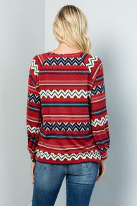 Plus Aztec Print Top