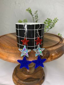 Glitter Star Drop Earrings