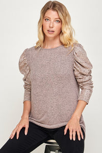 Plus Sparkle Puff Sleeve Top