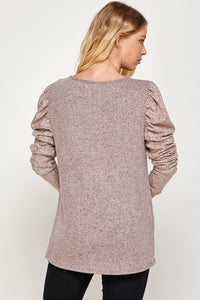 Plus Sparkle Puff Sleeve Top