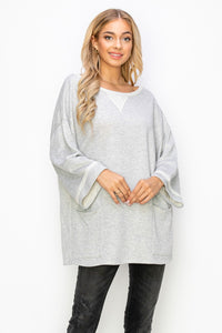 Plus Wide Sleeve Boatneck Top