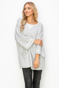 Plus Wide Sleeve Boatneck Top