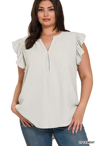 Plus Airflow Ruffle Sleeve Top