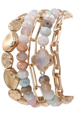 Metal Quatrefoil Stretch Bracelet