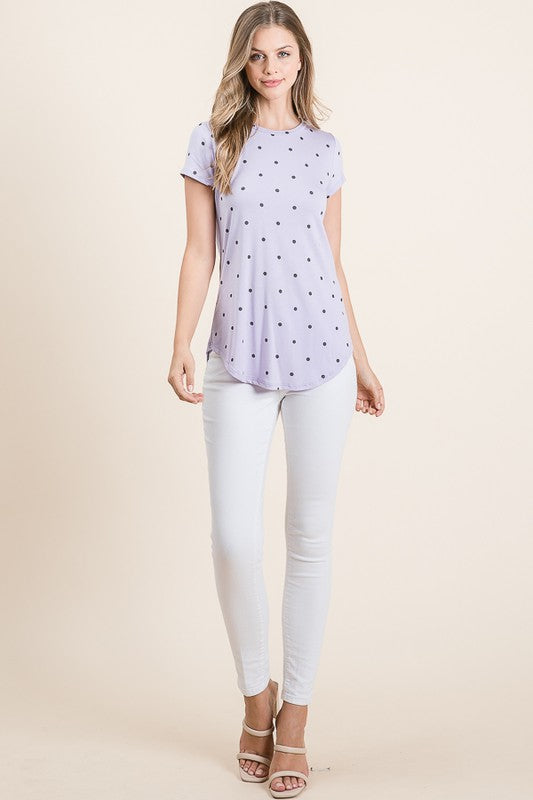 Cap Sleeve Polka Dot Top