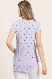 Cap Sleeve Polka Dot Top