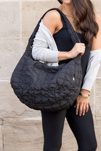 Oversized Quilted Messenger Bag