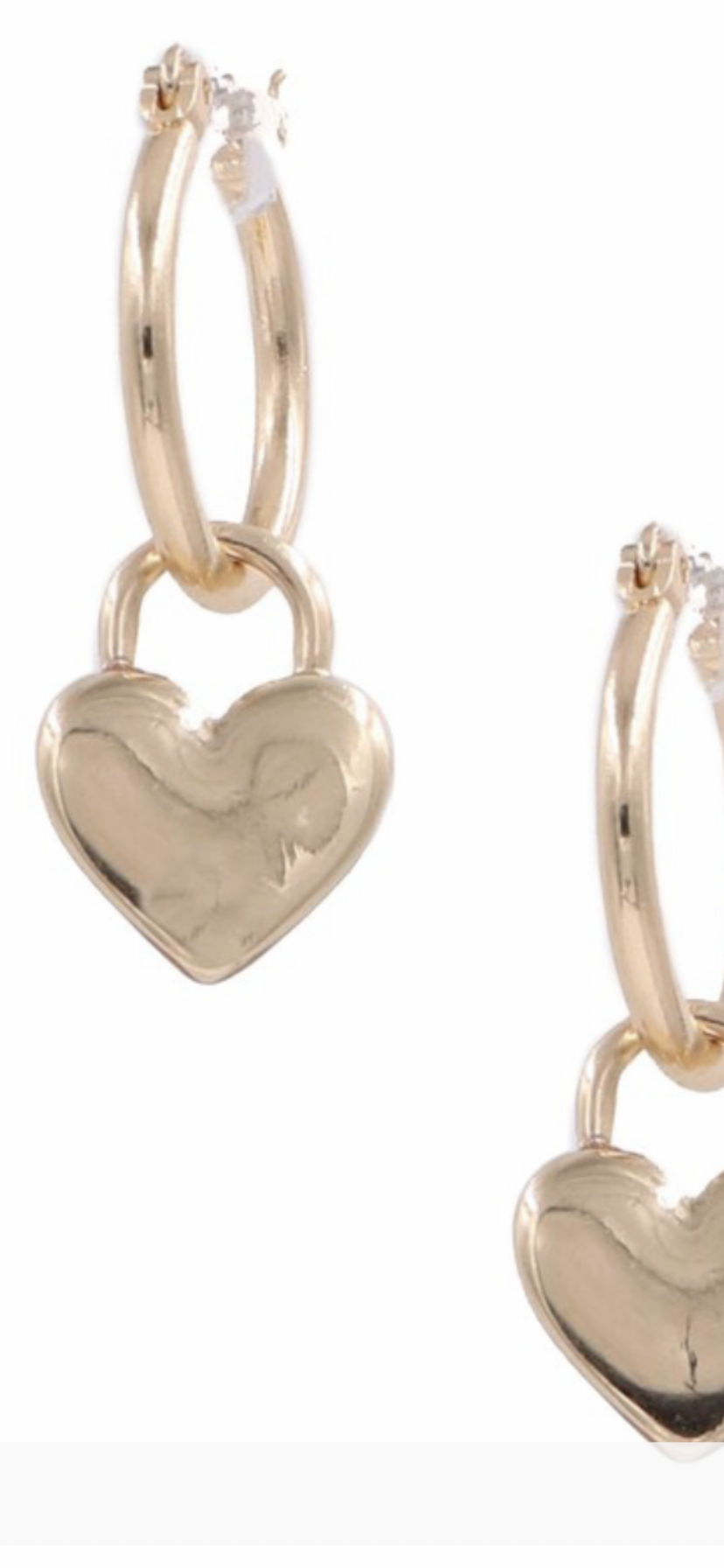 Metal Heart Charm Earrings