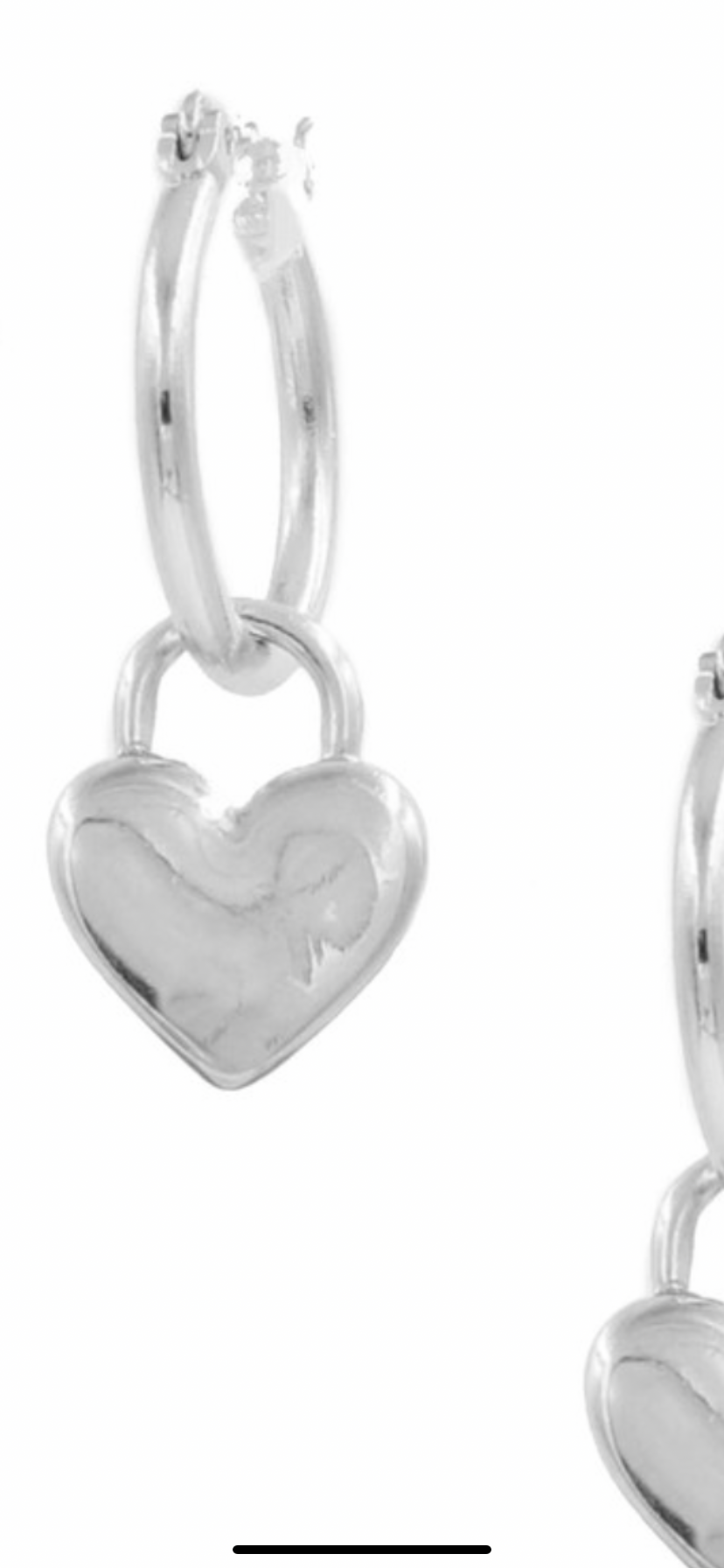 Metal Heart Charm Earrings