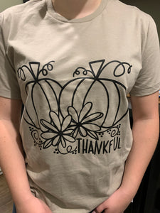 Tan Tee With Black Pumpkin