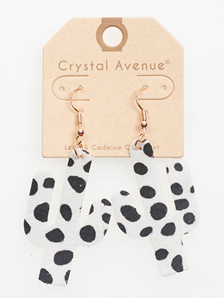 Cactus Dangle Animal Print Earring